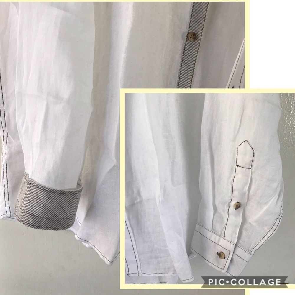 PERFETTO Limited Edition 100% Linen White Shirt - Picture 4 of 7